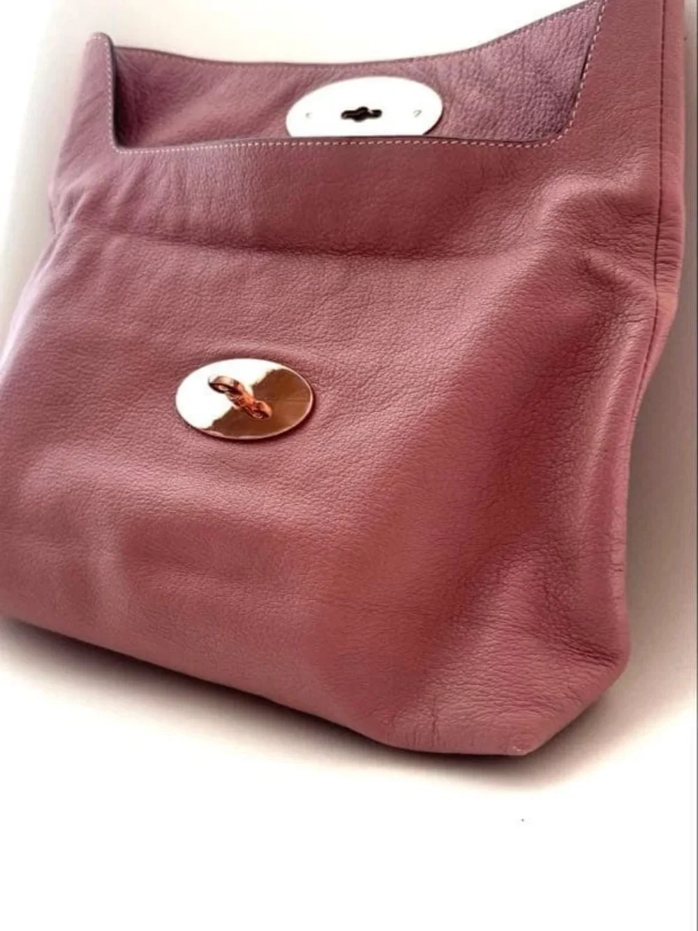 Mulberry Fold-Over Clutch in Dusty Rose with Gold Hardware